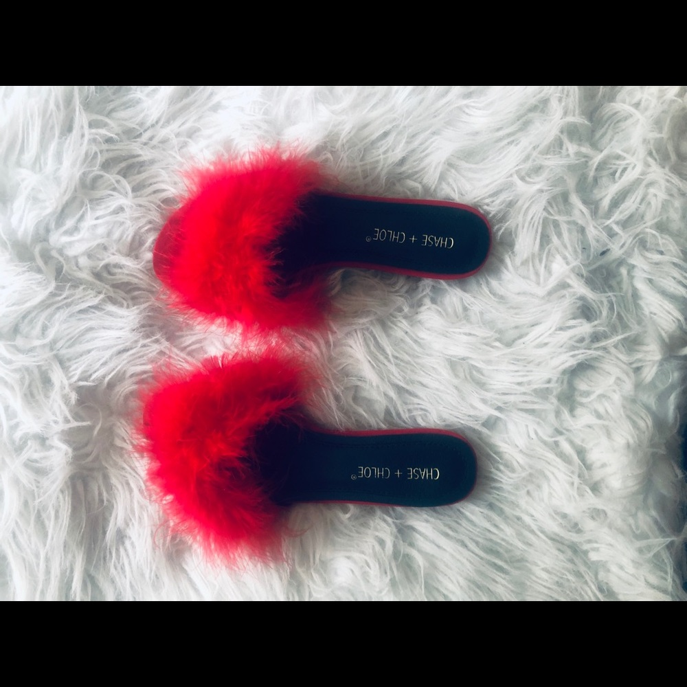 Fur slides. Red